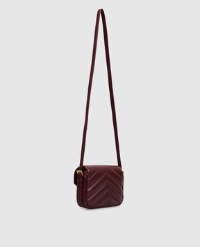 Saint Laurent Бордовая кожаная сумка кросс-боди LOULOU 873156AAEAX