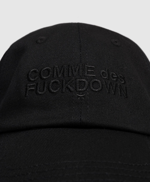 Comme des Fuckdown Чорна кепка з вишивкою логотипа FAS6CFACX00270 зображення 4