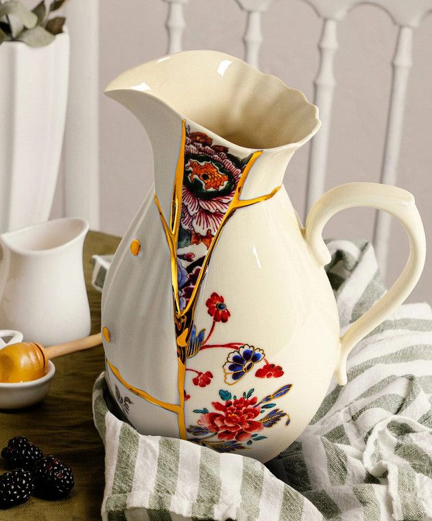 SELETTI Білий порцеляновий глечик Kintsugi 09645 зображення 2