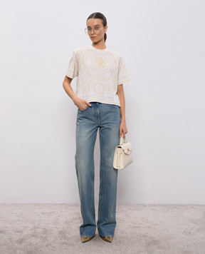 Versace Біла футболка в принт Barocco Jacquard 10231611A17251