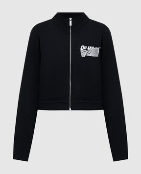 Off-White Черная спортивная куртка Soundsystem Tape OWBE008F25FLE002