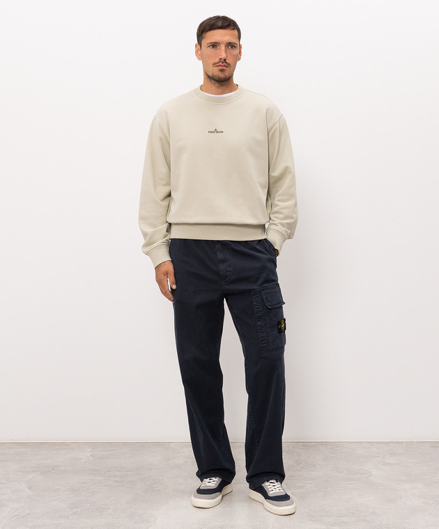 Stone Island Бежевий світшот з принтом логотипа L2S156100039S0477 зображення 2