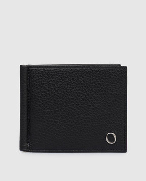 Orciani Чорний шкіряний картхолдер Micron із затискачем для купюр SU0108MIC