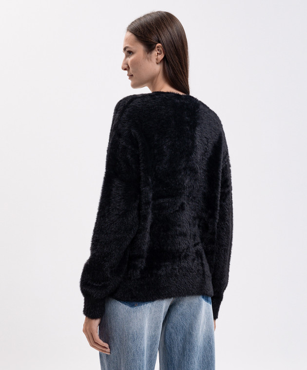 Alexander Wang Черный кардиган с нашивкой логотипа 1KC4263081 изображение 4