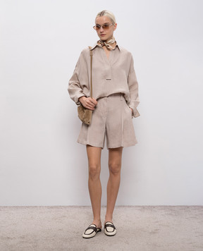 Brunello Cucinelli Бежеві шорти з льону MA698DV499