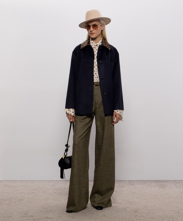 Max Mara Синее пальто CALAMO из шерсти MSTCALAMO изображение 2