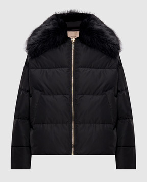 Twinset Черный пуховик с металлическим логотипом 262TP2360
