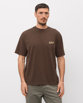 Woolrich Коричневая футболка с принтом логотипа CFWOTE2010MRUT5334