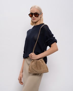 Brunello Cucinelli Коричнева замшева сумка-кісет BC Duo MBDLD2808