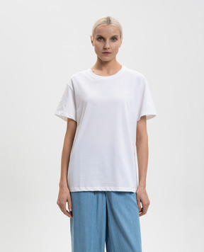 Twinset Біла футболка з фактурним логотипом 261TT2450