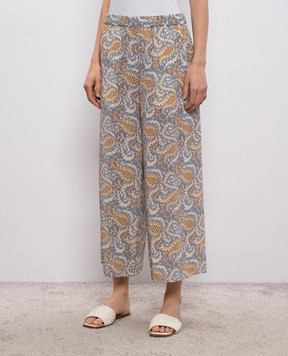 Max Mara Weekend Блакитні кюлоти NIRVANA із шовку WKDNIRVANA