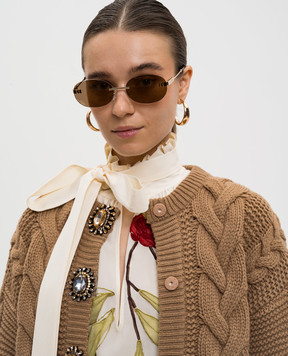 Off-White Золотые солнцезащитные очки Frisco OERI152F25MET001