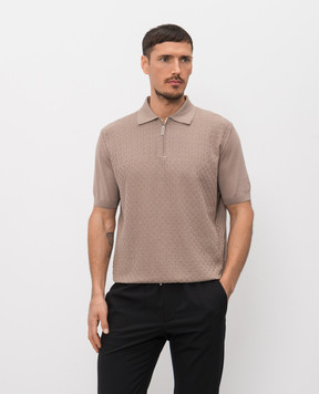 Stefano Ricci Коричневе поло в тканий візерунок K212039P31F26195