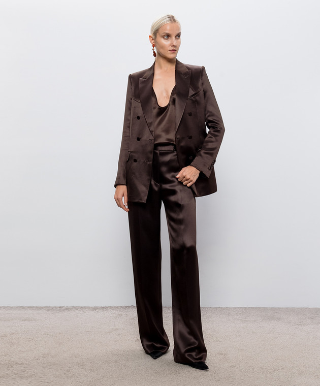 Tom Ford Коричневые брюки из шелка PAW726FAX1868 изображение 2