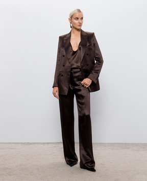 Tom Ford Коричневые брюки из шелка PAW726FAX1868