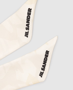 Jil Sander Желтая лента твили из шелка в узор с логотипом J53TF0005J40084