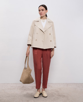 Peserico Бежевий укорочений тренч з патчем A2511303184