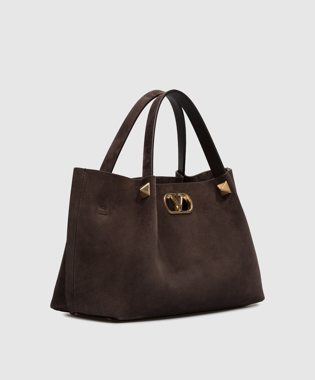 Valentino Коричневая замшевая сумка-тоут 9W2B0T83AHA изображение 3