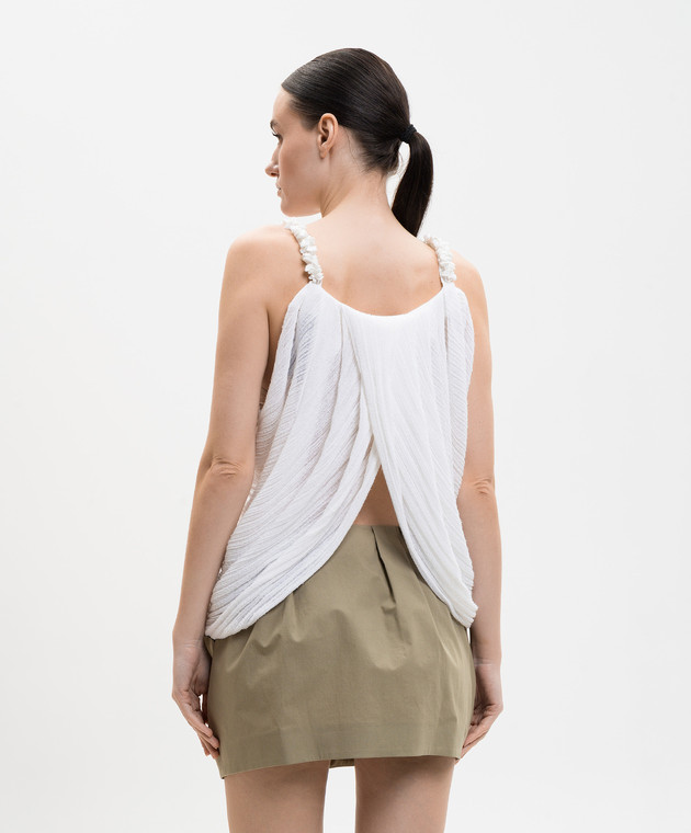 Balmain Белый топ с драпировкой GF0AD815KJ68 изображение 4