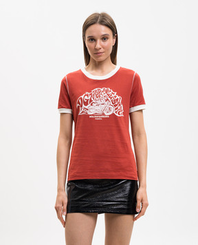 Dolce&Gabbana Красная футболка с принтом F8W12TGDDMW