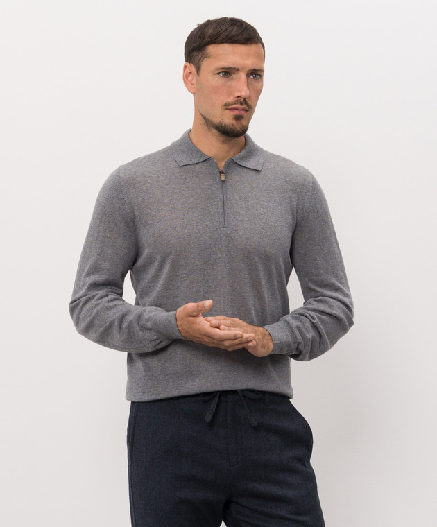 Canali Серое поло из шерсти MK01149C0572 изображение 3
