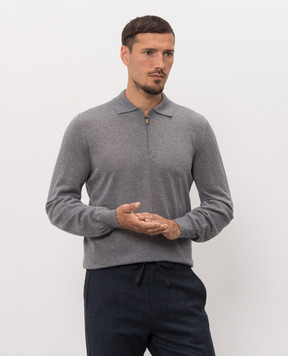 Canali Серое поло из шерсти MK01149C0572