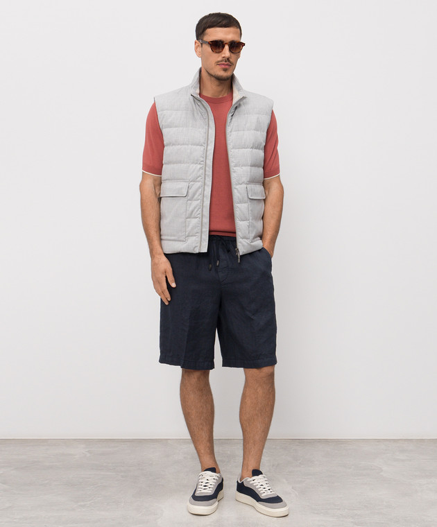 Peserico Сині шорти з льону R54235T00D02494 зображення 2