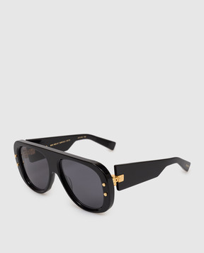 Balmain Чорні сонцезахисні окуляри Pulse із золотом 18 карат BPS185A57