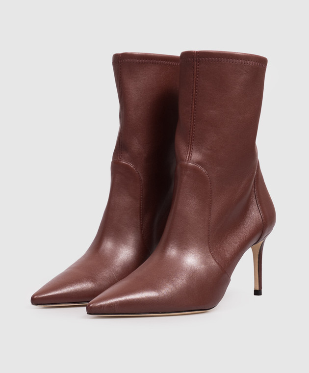 Stuart Weitzman Бордові шкіряні ботильйони POWER SJ974 зображення 2