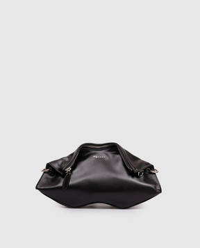 Alexander McQueen Чорна шкіряна сумка Manta з логотипом 8613741VDXA