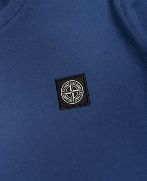 Stone Island Детская синяя футболка с нашивкой логотипа L1S162100002S00471012