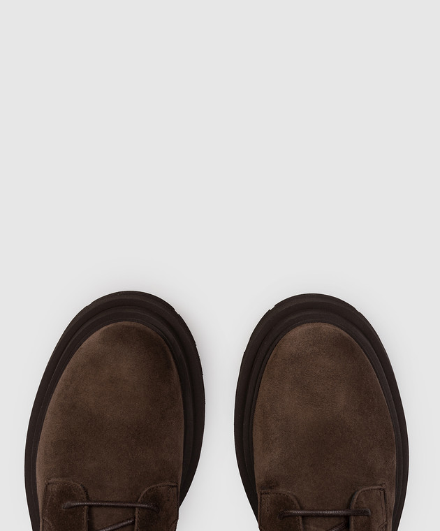 Brunello Cucinelli Коричневые замшевые ботинки с цепочкой мониль MZSFG3308P изображение 4