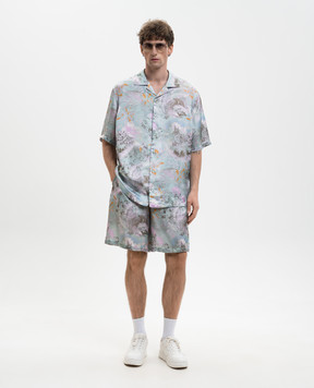 Off-White Блакитна сорочка в принт 44XGG01FS26F00B