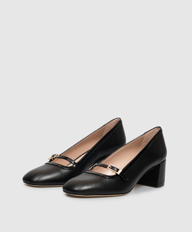 Stuart Weitzman Чорні шкіряні туфлі Georgie SO100 зображення 2