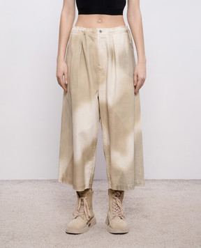 Y`S Yamamoto Бежеві кюлоти з ефектом металізованого напилення YKP13006