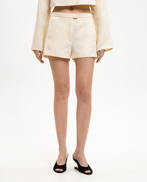 Khaite Жовті шорти з льону Blane 3195218