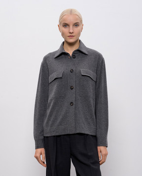 Brunello Cucinelli Сіра сорочка з вовни, кашеміру та шовку M16223206