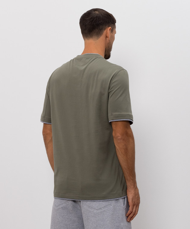 Brunello Cucinelli Футболка цвета хаки M0B137427 изображение 3