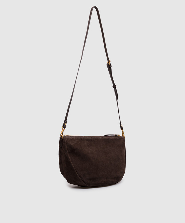 Gianni Chiarini Коричневая замшевая сумка кросс-боди Cleo BS12691CMPL изображение 3