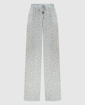 Ermanno Scervino Белые брюки из шелка в принт D482P374XWE