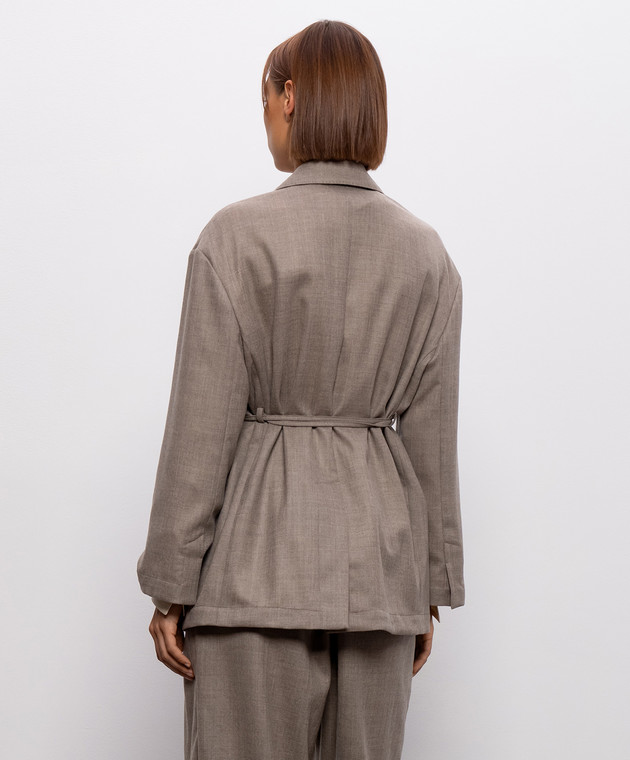 Brunello Cucinelli Коричневый двубортный жакет из шерсти MG5507433P изображение 4