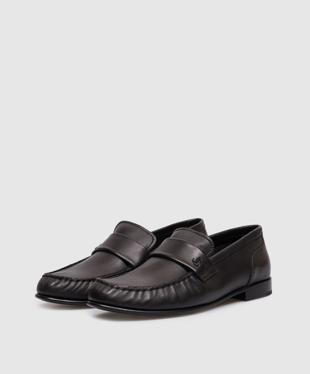Jimmy Choo Чорні шкіряні лофери Ellis ELLISLOAFERFSLY зображення 2