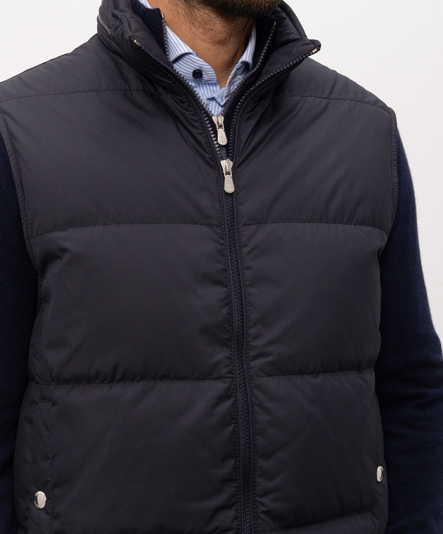 Brunello Cucinelli Синій пуховий жилет MV4081611 зображення 5