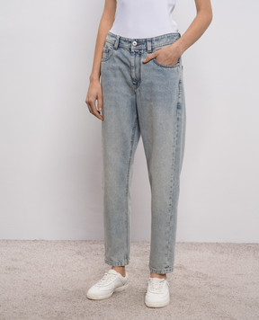 Brunello Cucinelli Блакитні джинси мом з ефектом потертості MA095P5319