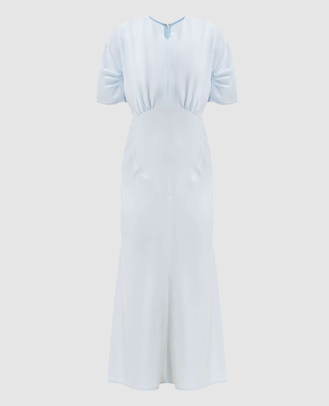 

Голубое платье миди с драпировкой, Голубой, Повседневные платья