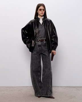 Brunello Cucinelli Черная кожаная куртка MPNMO7569P