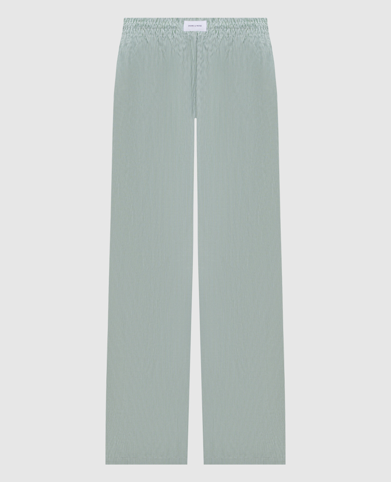 Зеленые брюки в полоску с логотипом