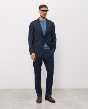 Enrico Mandelli Синий костюм из шерсти A9AL036012