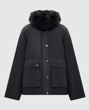 Brunello Cucinelli Серая пуховая куртка с мехом MG5017913