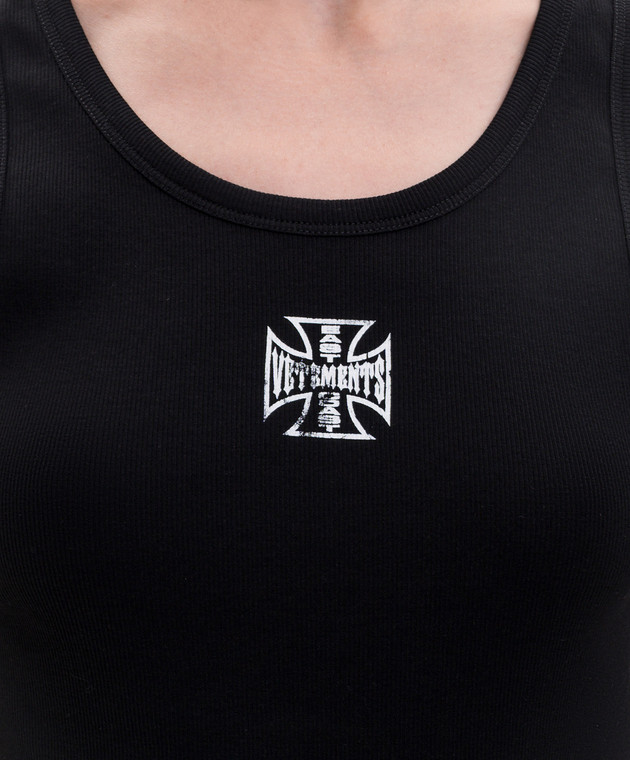 Vetements Чорна майка в рубчик MH27TT249B зображення 5
